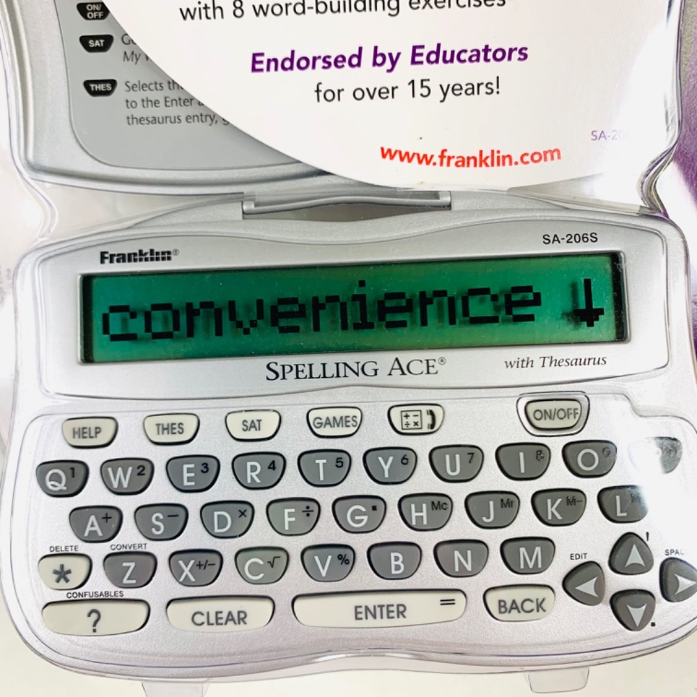 Franklin tech electronics school Spelling Ace & Thesaurus/ Model SA-206S silver - Picture 8 of 15